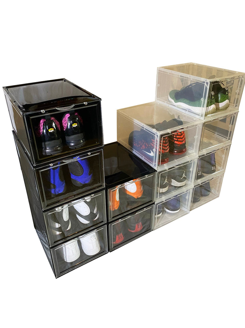 Shoe Storage Plastic Display Case Style - Clear Shoebox - For Larger Shoe Sizes